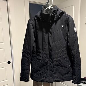Obermeyer Black Ski Jacket with Logo Patch